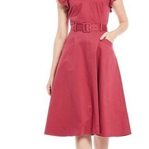 Antonio Melani Belted A-Line Midi Dress